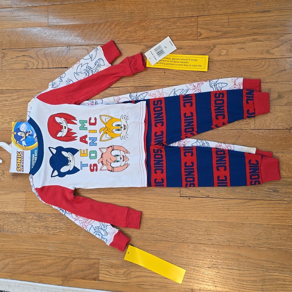 SONIC THE HEDGEHOG TODDLER BOYS 4 PIECE PAJAMAS SET SIZE 2T